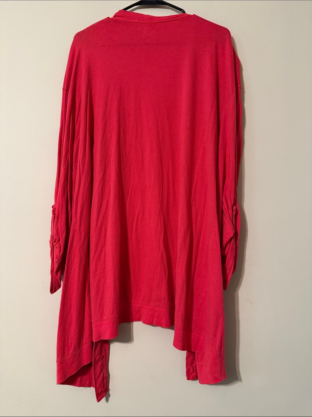 Women’s Open-Front Long Cardigan Sweater - Hot Pink - Picture 5 of 5